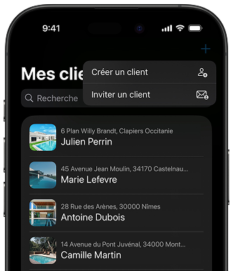 Compte PRO - Mes clients